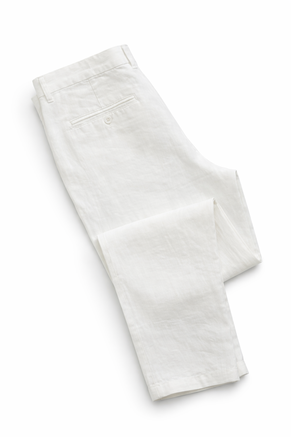 White Slim Linen Pants