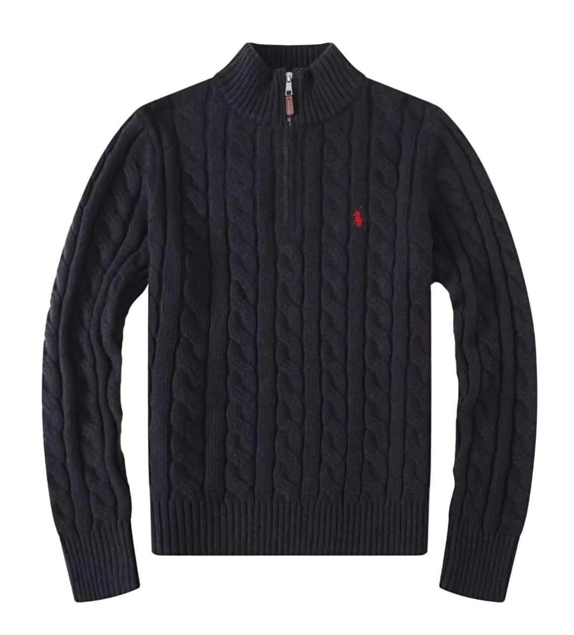 (Black) Knit Quarter Zip